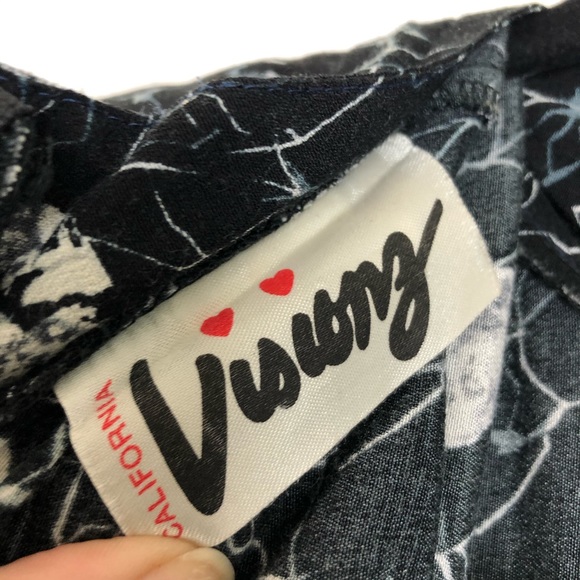 Vintage California Visionz Belted Jumpsuit Black Print Belt Set - Picture 6 of 7